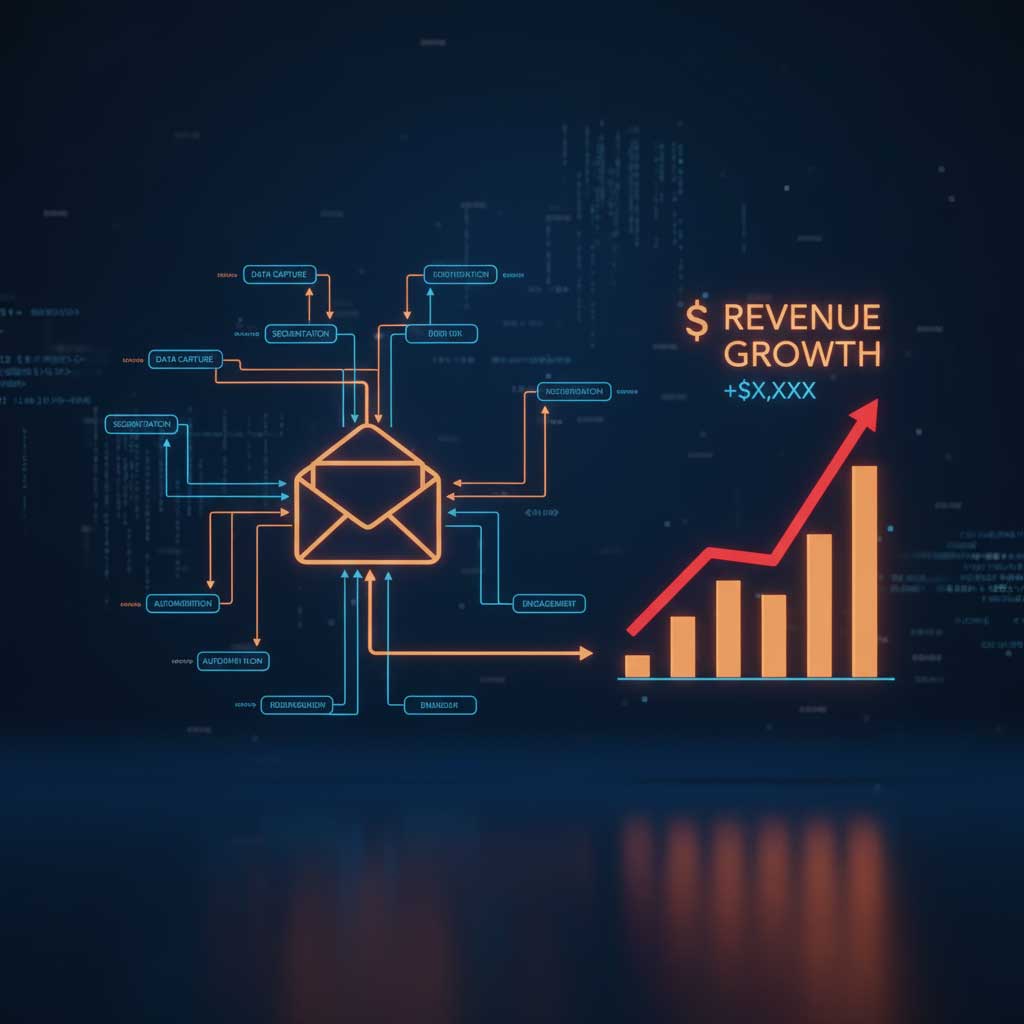 اتوماسیون ایمیل مارکتینگ برای شخصی‌سازی پیام‌ها و افزایش نرخ بازگشت سرمایه (ROI) مشتریان.